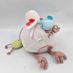 Doudou oiseau rose prune avec bébé JACADI