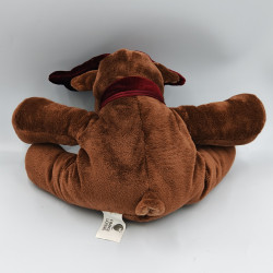Doudou renne cerf élan marron écharpe bordeaux FRANCE LOISIRS