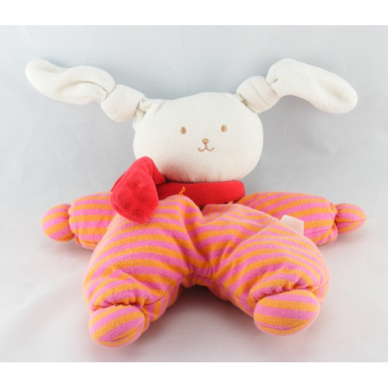 Doudou semi plat lapin Patachou bleu rayé Corolle 