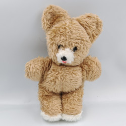 Ancienne peluche ours beige blanc Vintage