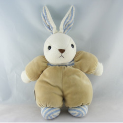 Doudou lapin rose hochet AJENA