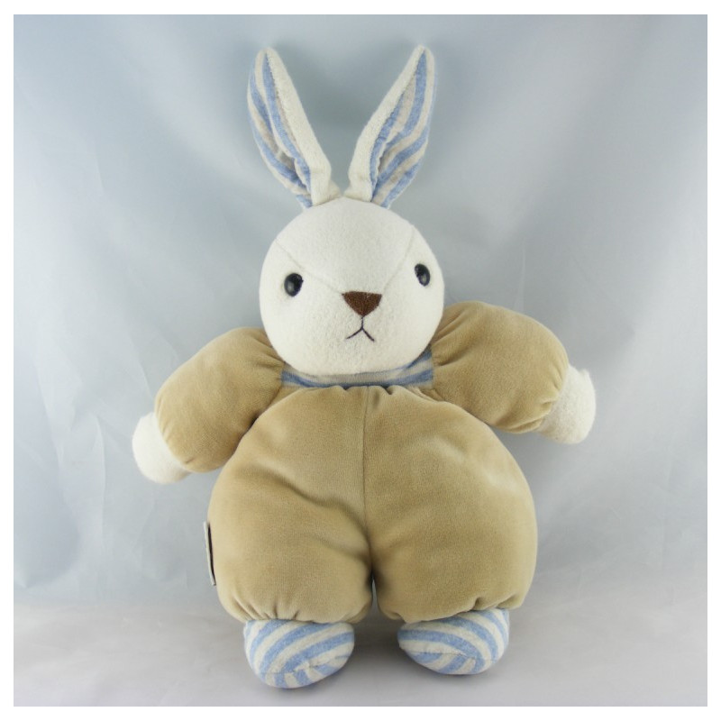 Doudou lapin rose hochet AJENA