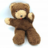 Ancienne peluche ours marron beige petite langue rouge