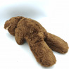 Ancienne peluche ours marron beige petite langue rouge