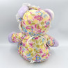 Ancienne peluche ours souris mauve fleurs CP COLMAR