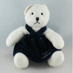 Doudou et Compagnie plat ours blanc bleu marine