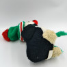 Ancienne peluche pingouin noir blanc bonnet écharpe verte rouge