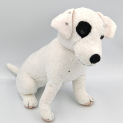 Peluche chien blanc cocard...