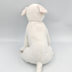 Peluche chien blanc cocard noir Dechavanne
