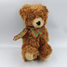 Peluche ours marron noeud vert rouge AUX NATIONS