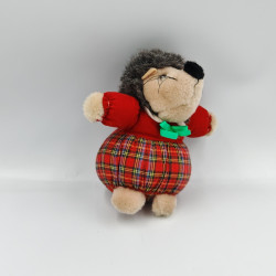 Ancienne Peluche hérisson rouge carreaux écossais HENG FELICIANO