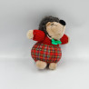 Ancienne Peluche hérisson rouge carreaux écossais HENG FELICIANO