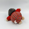 Ancienne Peluche hérisson rouge carreaux écossais HENG FELICIANO