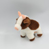 Peluche vache marron blanc