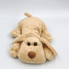 Doudou peluche chien beige marron couché