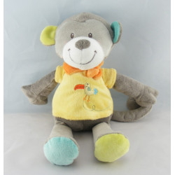 Doudou singe orange jaune KITCHOUN KIABI NICOTOY