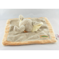 Doudou plat éléphant beige rouge Jungle BENGY