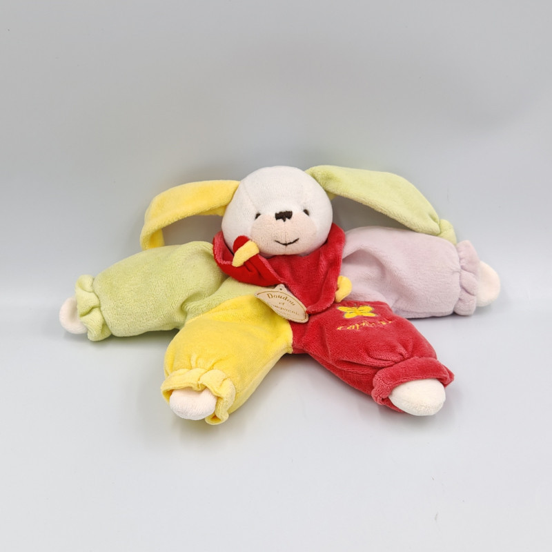 Doudou et compagnie semi plat lapin lapinou arlequin