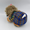 Peluche hérisson marron bleu carreaux BERGERE DE FRANCE