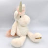 Doudou peluche licorne blanche rose LOUISE MANSEN