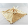 Doudou plat carré ours écru beige NICOTOY ORCHESTRA
