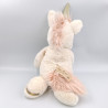 Doudou peluche licorne blanche rose LOUISE MANSEN