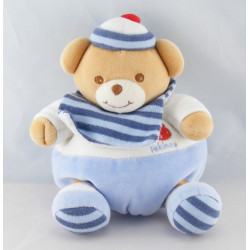 Doudou ours boule marin bavoir poisson rouge brodé TAKINOU