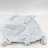 Doudou plat lapin rayé bleu ABC attache tétine NICOTOY