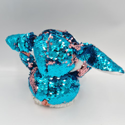 Peluche lapin bleu rose blanc Gros yeux brillant GLITTER MOTSU