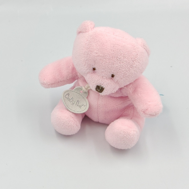 Mini Doudou ours rose clair Baby nat