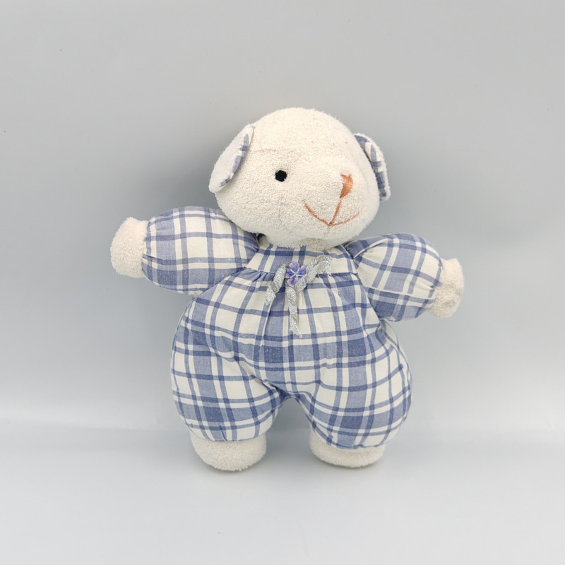 Doudou ours blanc bleu carreaux SIMBA TOYS NICOTOY