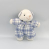 Doudou ours blanc bleu carreaux SIMBA TOYS NICOTOY