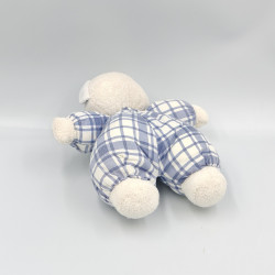 Doudou ours blanc bleu carreaux SIMBA TOYS NICOTOY