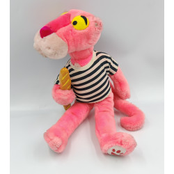 Ancienne Peluche la panthére rose Pink Panther tee shirt rayé baguette