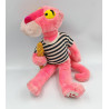 Ancienne Peluche la panthére rose Pink Panther tee shirt rayé baguette