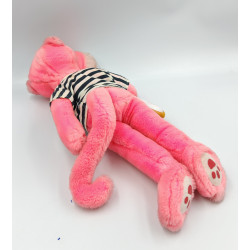 Ancienne Peluche la panthére rose Pink Panther tee shirt rayé baguette