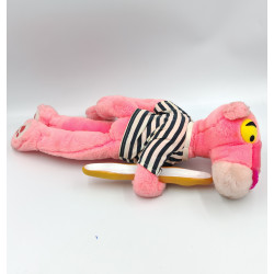 Ancienne Peluche la panthére rose Pink Panther tee shirt rayé baguette