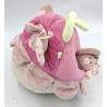 Jouet d'éveil doudou maison fleur avec souris poupée mauve rose Nina NOUKIE'S