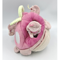 Jouet d'éveil doudou maison fleur avec souris poupée mauve rose Nina NOUKIE'S