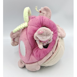 Jouet d'éveil doudou maison fleur avec souris poupée mauve rose Nina NOUKIE'S