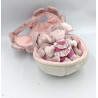 Jouet d'éveil doudou maison fleur avec souris poupée mauve rose Nina NOUKIE'S