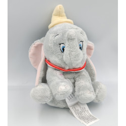 Doudou peluche éléphant gris Dumbo col rouge DISNEY NICOTOY