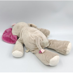Doudou éléphant Kali gris rose fleurs NOUKIE'S