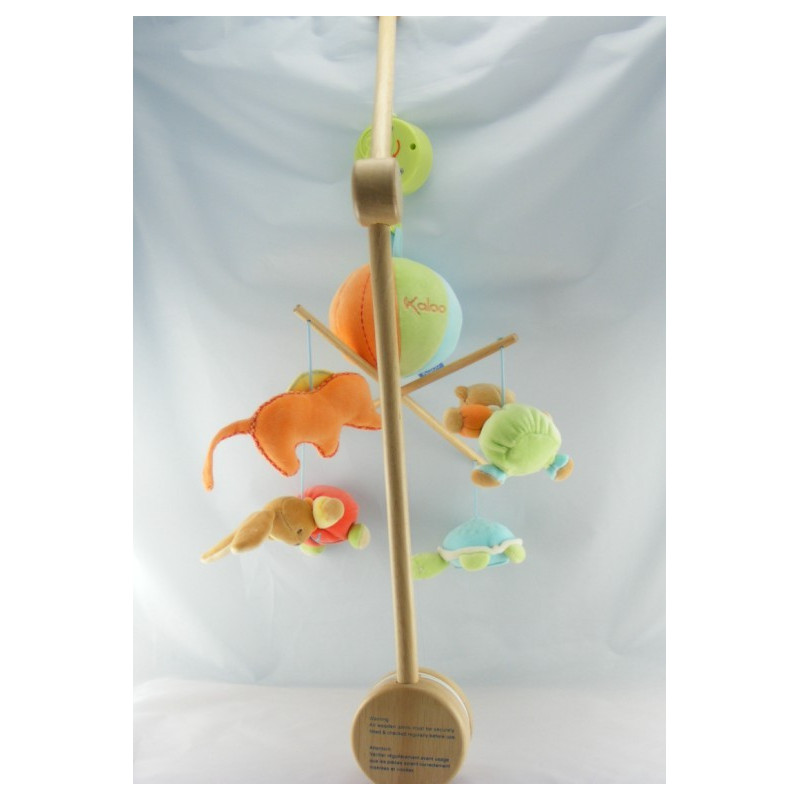 Mobile musical en bois doudou Lapin ours rose bleu Liliblue KALOO