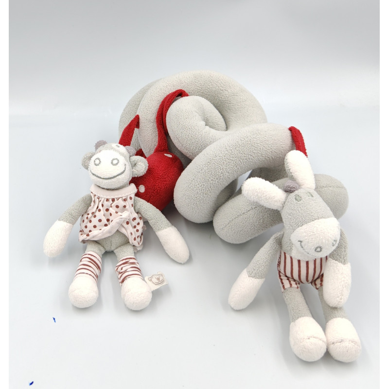 Spirale d'activités Doudou vache gris blanc pois Lolita et Paquito NOUKIE'S