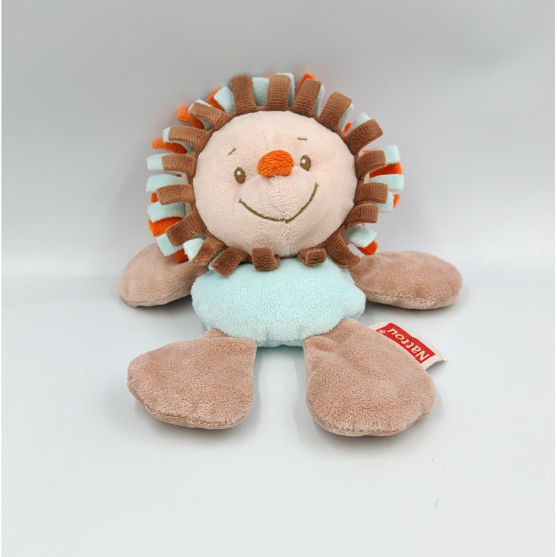 Doudou hérisson marron bleu orange NATTOU