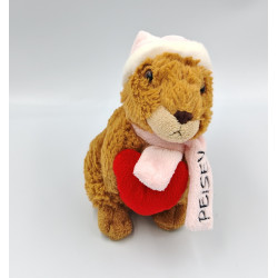 Doudou marmotte marron rose CARTEPOSTALERIE