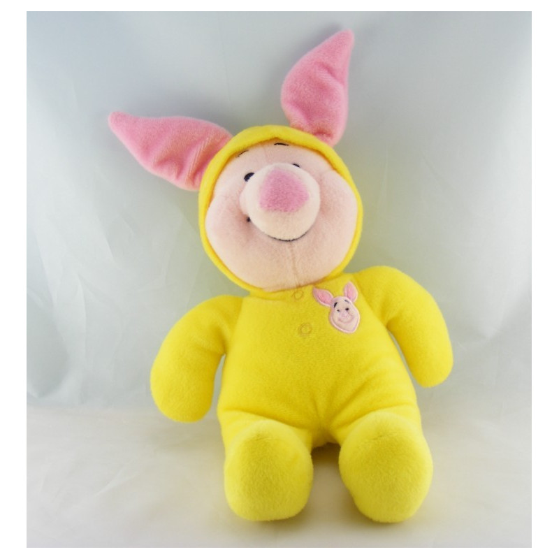 Doudou cochon Porcinet pyjama jaune DISNEY NEUF