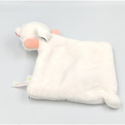 Doudou plat ours blanc rose SUCRE D'ORGE