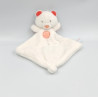 Doudou plat ours blanc rose SUCRE D'ORGE